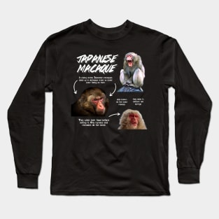 Japanese Macaque Fun Facts Long Sleeve T-Shirt